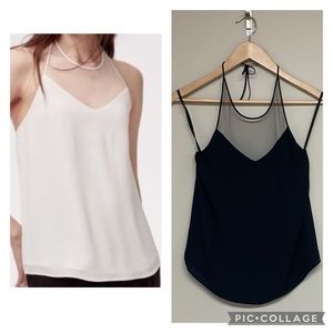 Babaton halter mesh tank top - Black - XS